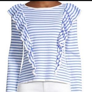 Lilly Pulitzer Ruth Sweater Beach Stripe White Blue